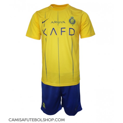 Camisa de time de futebol Al-Nassr Replicas 1º Equipamento Infantil 2023-24 Manga Curta (+ Calças curtas)